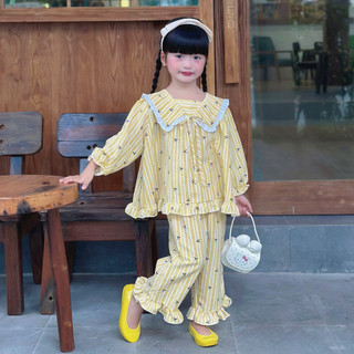 Set Đồ Bộ Dài Đũi Hàn Xinh Cho Bé Gái Ở Nhà, Đi Học, Đi Chơi,.... Bộ Dài Mẫu 3 Vàng