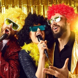 NCE Tóc Giả Chú Hề Lông Tơ Sóng Afro Puff - Trang Phục Vui Nhộn Cho Mọi Giới Tính