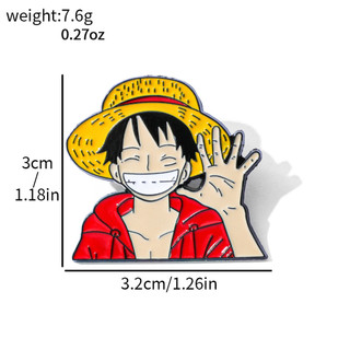 3 Cái / bộ Hoạt Hình Anime Một Mảnh Kim Loại Huy Hiệu Luffy Hợp Kim Dầu Nhỏ Giọt Thổ Cẩm Ba Lô Mũ Trang Trí Pin