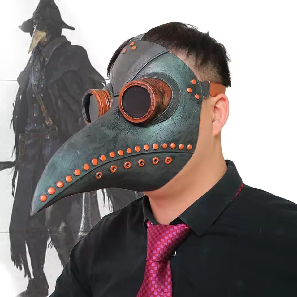 [H & L] Mặt nạ chim cao su cao cấp, Thiết kế mũi dài thoáng khí Phù hợp cho bữa tiệc trang phục Halloween Sự kiện Cosplay Chủ đề ma cà rồng