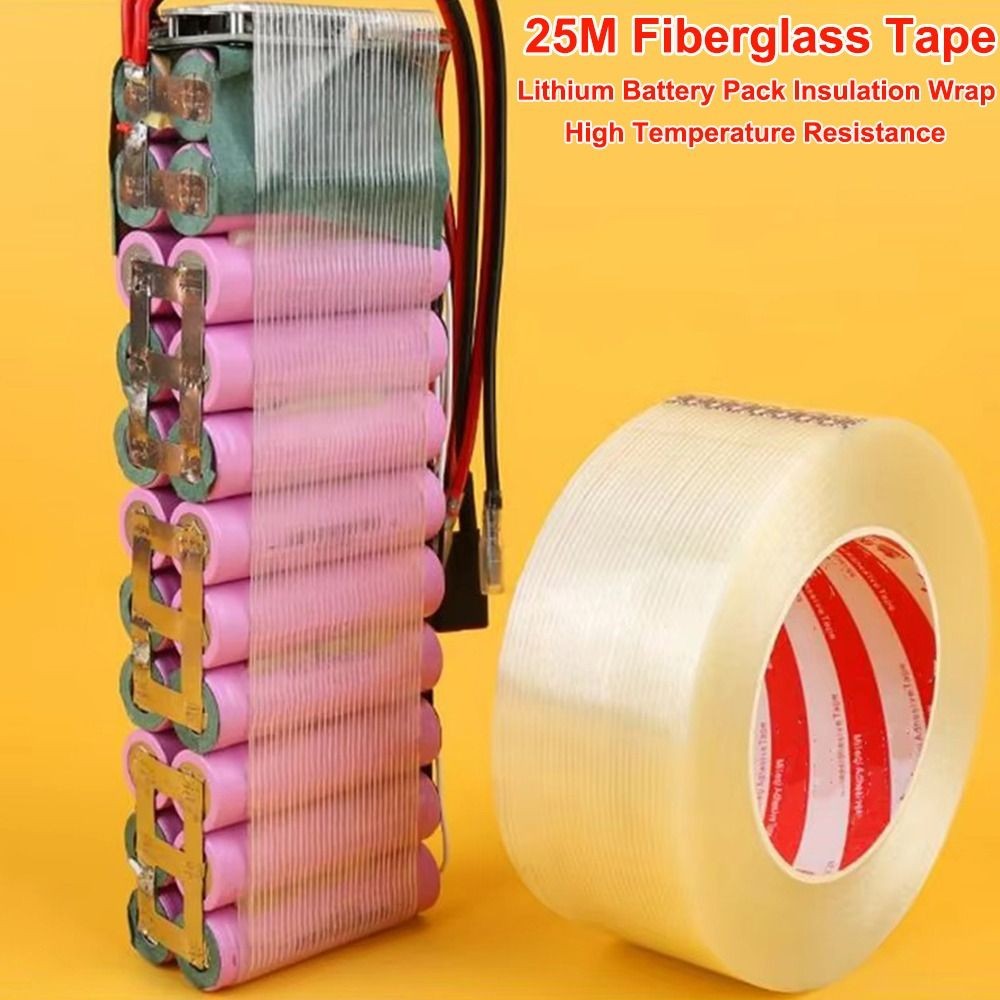 Băng sợi thủy tinh UMITY, Gói pin Lithium một mặt chịu nhiệt độ cao, Phốt cố định sọc chắc 25M