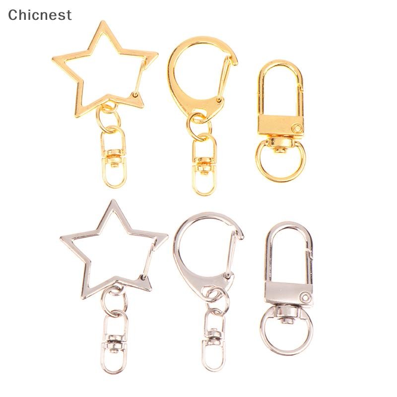[Chc] 10 Chiếc Ngôi Sao Pentagram Hình Chữ D Rỗng Móc Khóa DIY Phụ Kiện Tôm Hùm Khóa Móc Khóa Trang Sức Làm Phát Hiện [VN]