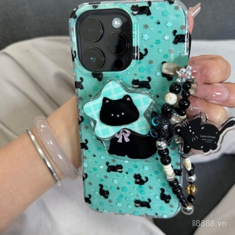 Ốp Điện Thoại Thích Hợp Cho iPhone Bạc Hà Ngôi Sao Xanh Vòng Tay Mèo 17 ...