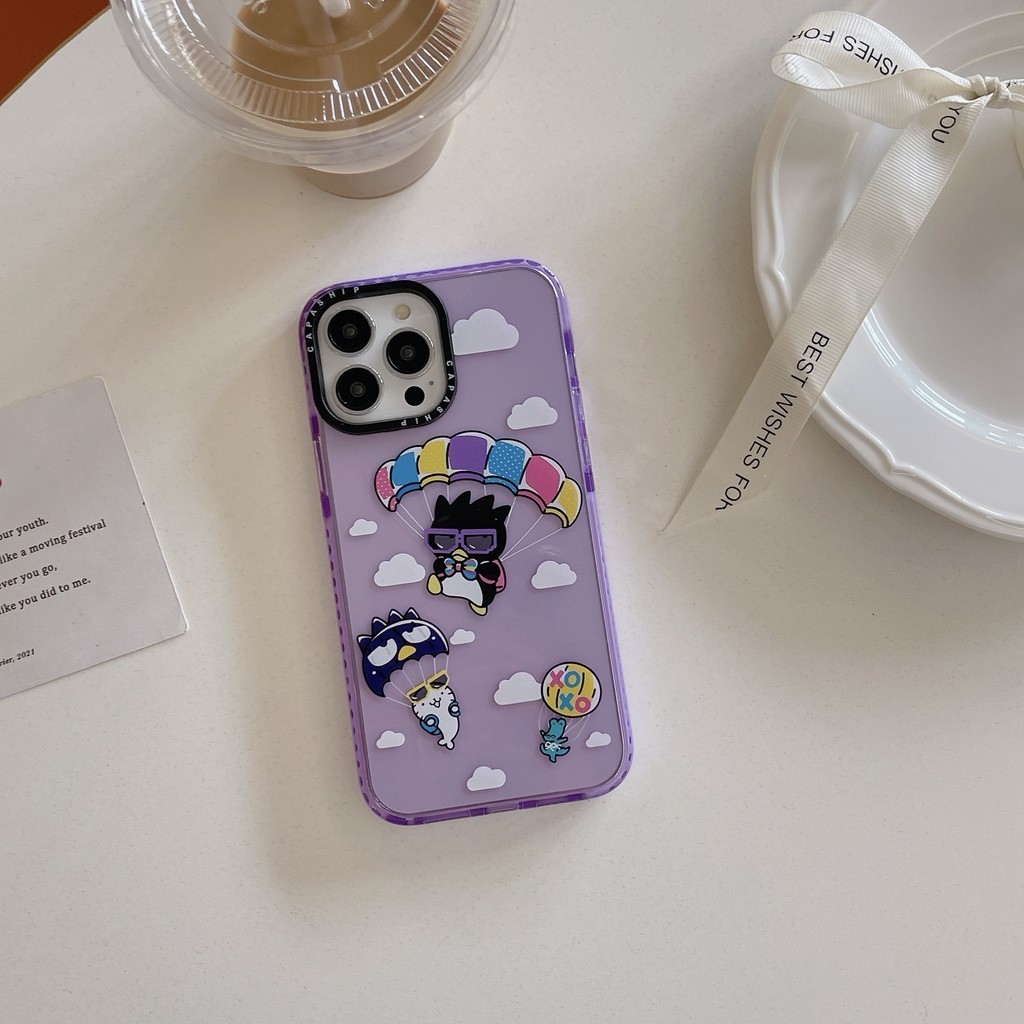 CAPASHIP BADTZ-MARU XO PANDAB HANAMRU Vỏ mềm hình chim cánh cụt mát mẻ Tương thích cho iPhone 17 Pro Max Air Plus 16 / 15 / 14 / 13 / 12 / 11 / X / XS / XR / SE / 8 / 7 / 6