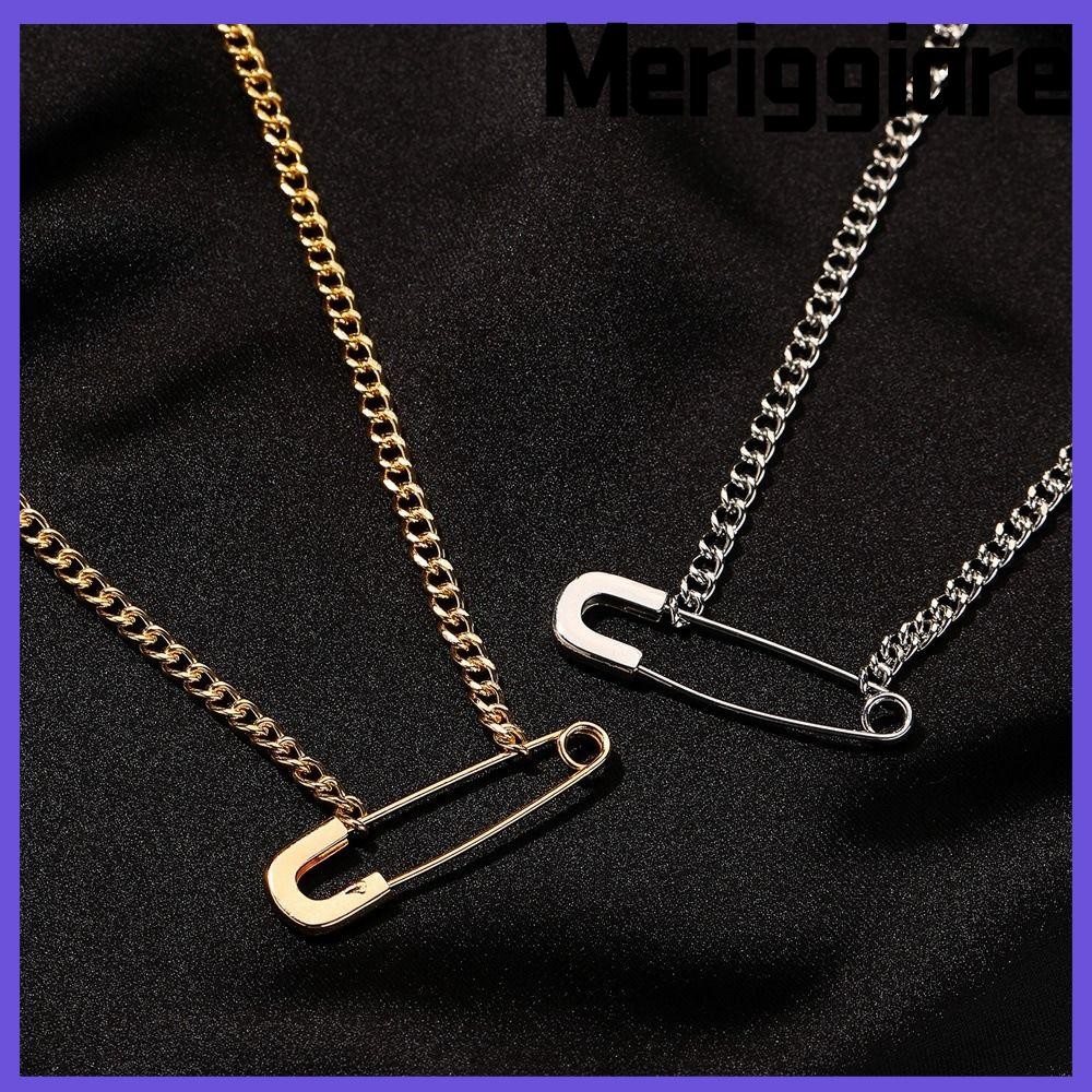 Vòng Cổ Pin Sáng Tạo MERIGGIARE, Vòng Cổ Pin An Toàn Thiết Kế Cao Cấp Gió Lạnh, Vòng Cổ Chuỗi Xương Đòn Bạc Đơn Giản Nữ
