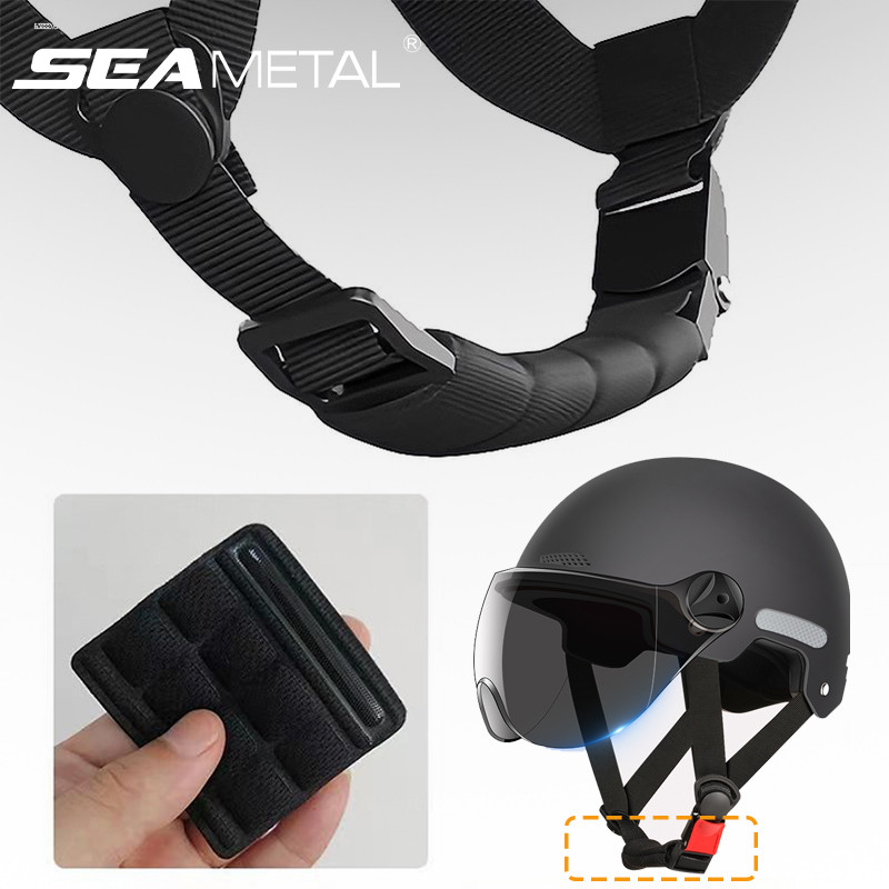 Mũ bảo hiểm SEAMETAL Miếng đệm mút cằm Bộ đệm dây đeo cằm Thay thế phổ biến cho xe đạp Xe đạp Xe máy Mũ bảo hiểm đua xe máy