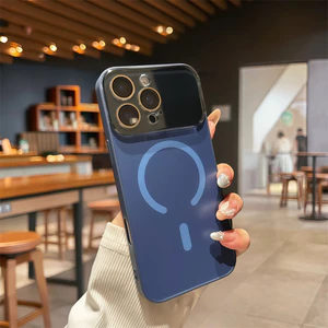 Ốp điện thoại từ tính màu mờ cho iPhone Air 17 Pro Max 16 12 13 14 15 pro max Bảo vệ ống kính chống rơi Vỏ cứng Vỏ chống sốc