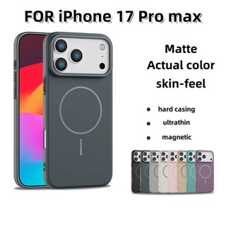 Ốp điện thoại từ tính mờ siêu mỏng sang trọng cho iPhone 17 Pro Max 16 15 14 13 12 11 17 Air 16 15 14 plus 12 13 Vỏ mini Vỏ chống sốc thẩm mỹ cảm giác da Chống vân tay