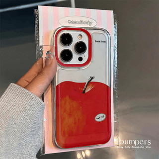 ibumpers Ốp lưng IPhone Đẹp INS Đỏ Họa Tiết Apple 16 15 14 13 12 11 Pro Max IP 7 8 Plus X XS XR Xs Max TPU Mềm Chống Sốc Ốp Lưng