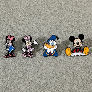4 Cái / bộ Hoạt Hình Dễ Thương Mickey Minnie Huy Hiệu Kim Loại Vịt Donald Hợp Kim Dầu Nhỏ Giọt Thổ Cẩm Quần Áo Phụ Kiện Pin