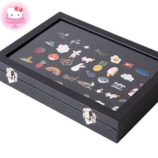 Moonlights Thanh Huy Hiệu Hộp Bảo Quản Trong Suốt Chống Bụi Ngực Pin Hộp Huy Chương Hiển Thị Đứng Da Trang Sức Bộ Sưu Tập Huy Chương Khung Trưng Bày EN