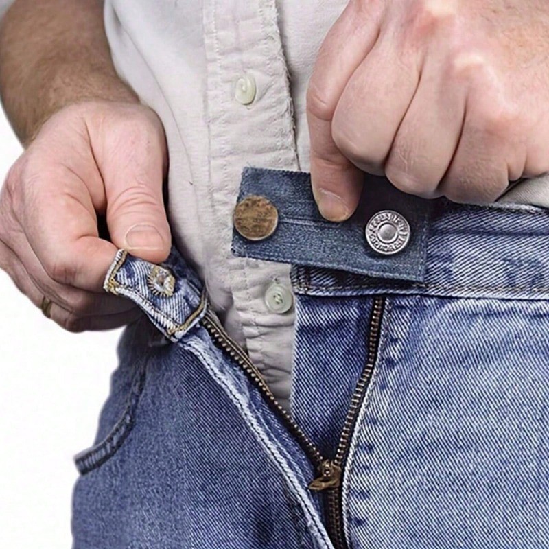 1 Bộ Mở Rộng Quần Bao Gồm Quần Nút Mở Rộng Móc Dài Eo Có Thể Điều Chỉnh Dây Co Giãn Và Thắt Lưng Mở Rộng Dụng Cụ May Thực Tế