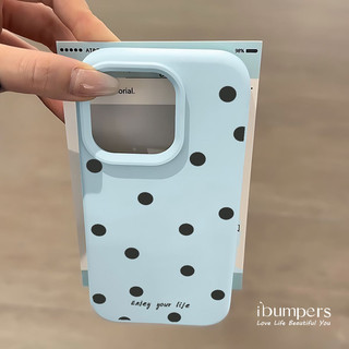 Ibumpers Thẩm Mỹ Đơn Giản Ốp lưng Chấm Bi Họa Tiết Cho iPhone 11 12 13 14 15 16 17 Pro Max Ốp Lưng Silicon Lỏng