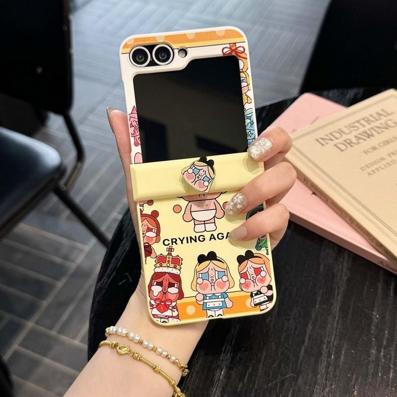 Thích Hợp Cho Samsung Galaxy ZFlip7 5G Hoạt Hình Dễ Thương Vui Vẻ Xoay Cô Gái Ốp Lưng Điện Thoại ZFlip5 Zflip6 Dây Gấp Vỏ Cho Zflip 7 5 6 4 N3Flip MixFlip 2 Vỏ Bảo Vệ Cứng