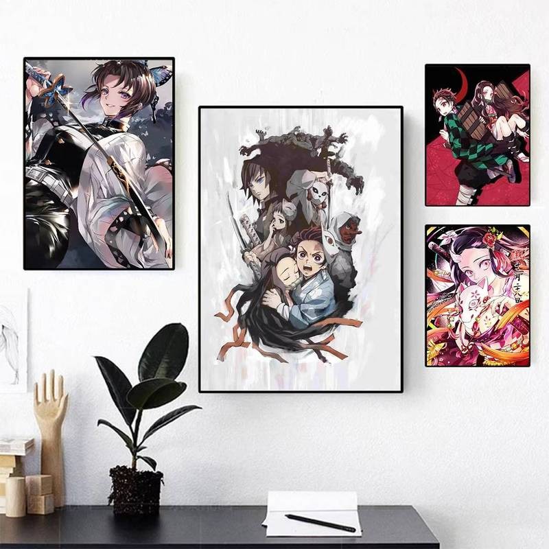 Anime Nhật Bản Diệt Quỷ Nghệ Thuật Treo Tường Độ Nét Cao poster Nội Thất Màn Hình In Phòng Khách badroom Trang Trí Nhà Giấy Dán Tường