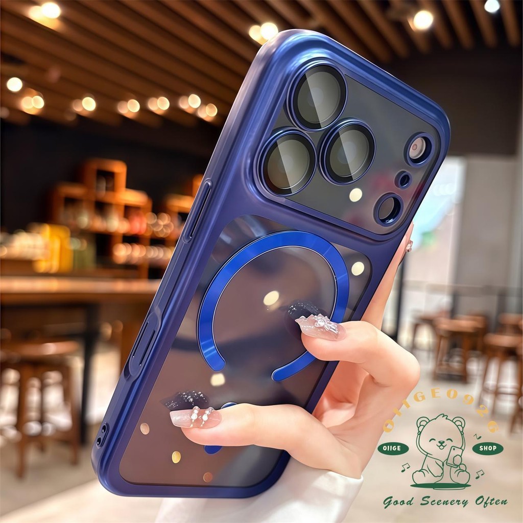 【 Ốp lưng iPhone17 】 Vỏ điện thoại từ tính mờ mạ màu cam iphone17 Pro Max 16 15 cho vỏ iPhone Vỏ mềm silicon TPU chống sốc