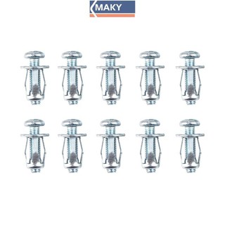 Onetimingcool 10 Chiếc M5 / M6 Jack Nuts Xe Kim Loại Vít Cánh Hoa Hạt Vít Cho Rỗng Tường Sắt Da VN