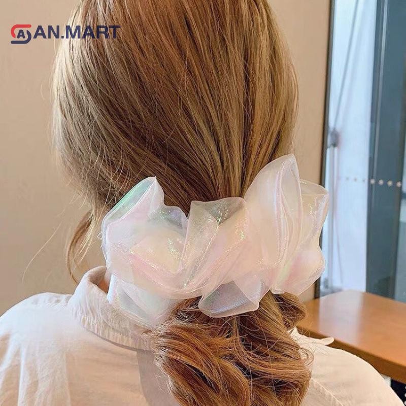 Bigdealssuper Organza Scrunchies Nữ Co Giãn Tóc Hàn Quốc Thanh Lịch Đuôi Ngựa Giá Đỡ Cao Su Dây Buộc Tóc Phụ Kiện Siêu