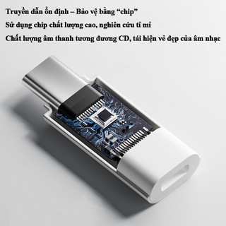 Cổng chuyển tai nghe iOS và Type-C âm thanh rõ tương thích điện thoại máy tính bảng iPhone Samsung Xiaomi Huawei OPPO