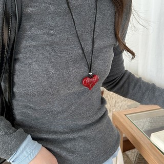 Ankola Nơ Đỏ Trái Tim Mặt Dây Chuyền Thời Trang Nữ Tính, Ngọt Ngào - Phụ Kiện Thời Trang Hàng Ngày
