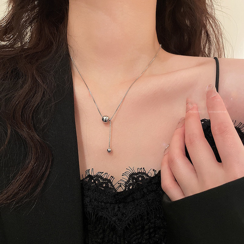 Vòng cổ hạt tròn phong cách Hàn Quốc đơn giản và thời trang, mát mẻ dành cho nữ