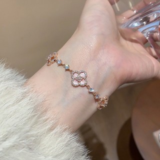 Vòng tay rỗng hoa Zirconium có thể điều chỉnh ánh sáng sang trọng cao cấp khí chất vòng tay Pháp retro tay trang sức