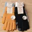 PNPIA- Găng tay màn hình cảm ứng mùa đông dành cho nữ Găng tay dệt kim co giãn ấm áp Full Finger Guantes