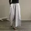 Quần ống rộng sọc dọc in vải lanh Cotton cổ điển thon gọn hơn trông rộng hơn Quần ống chân thẳng thông thường dành cho nữ