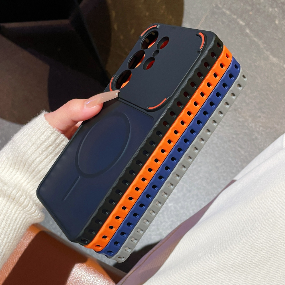 Ốp Điện Thoại Từ Tính TPU Chống Trơn Trượt + PC Mờ Cho Samsung Galaxy S26 S25 S24 S23 Siêu Bán Trong Suốt Tản Nhiệt Cảm Giác Da Chống Rơi Nút Bảo Vệ Vỏ Thời Trang