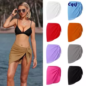 CQCJ Voan Đồ Bơi, Quấn Sheer Ngắn Sarong Đi Biển Bìa Ngắn, Bìa Mềm Khăn Mùa Hè Bao Đi Biển Bikini Nữ
