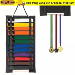 SNUGHOUSE Taekwondo Belt Display Stand, Di động có treo huy chương Gậy Karate Belt Display Stand, Túi treo nỉ nhẹ Túi lưu trữ Quà tặng