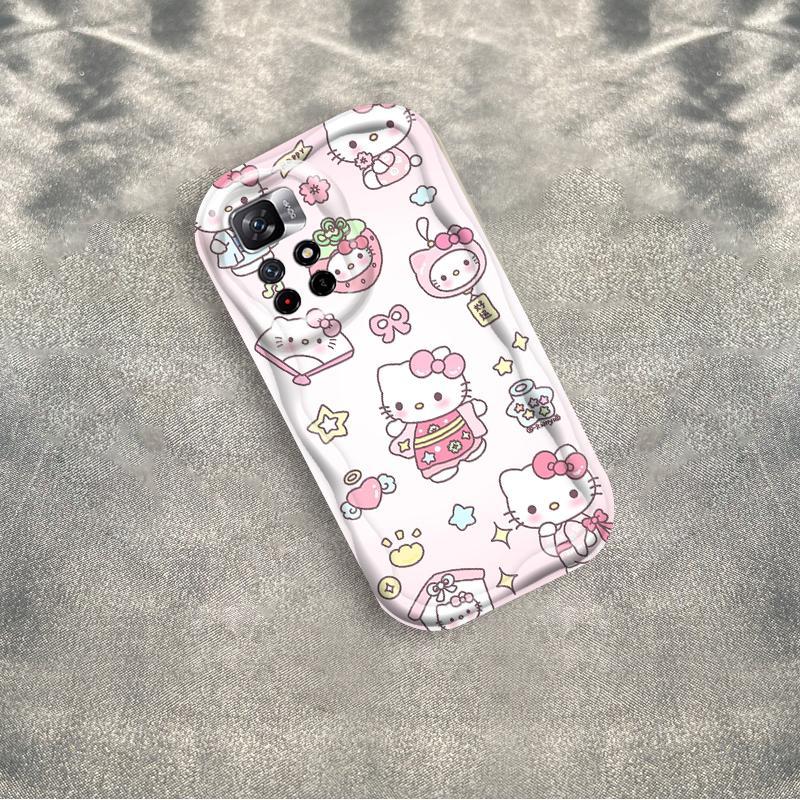 Ốp Silicon Hoạt Hình Cho Redmi 10 Note 11 11S 12 Pro 4G 3D Phụ Kiện Vỏ Điện Thoại Mềm TPU Kitty Girl Sinh Viên Chống Sốc Ốp Lưng