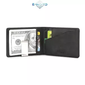 E-WOITD Nam Da PU Sáng Tạo Ví Lật Đô La Nam Kẹp Thẻ Ngắn Đựng Thẻ E-WOITD