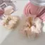 VFZ Hai Lớp Lụa Organza Scrunchies Hoa Ngọt Ngào Tóc Cho Bé Gái Đuôi Ngựa Giá Đỡ Dây Cao Su Dây Buộc Tóc Phụ Kiện Tóc OTE