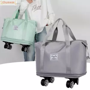 Túi hành lý cầm tay OUSXA, Túi du lịch bánh xe đa năng dung tích lớn gấp, Túi lưu trữ cầm tay Separatio khô và ướt có thể mở rộng