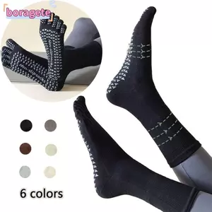 Tất xẻ ngón chân BORAGETE, Tất tập Yoga nữ chống trượt bằng silicon chất lượng cao, Tất thể thao khiêu vũ Cotton ống giữa ống thấp