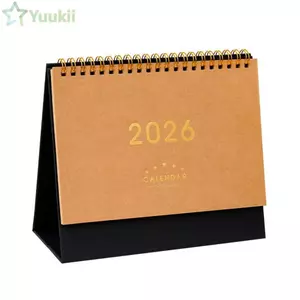 Lịch giấy để bàn YUUKII, Bộ lập kế hoạch trang trí nội thất đa chức năng, Phong cách đơn giản 2026 Sổ tay hàng năm Tổ chức chương trình nghị sự Văn phòng tại nhà