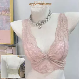 Áo lót ren IAPPORTUNIA, Áo ngực cổ chữ V sâu không có vòng thép, Áo ngực không dây thiết kế tập hợp màu trắng thời trang cho Occasio đặc biệt