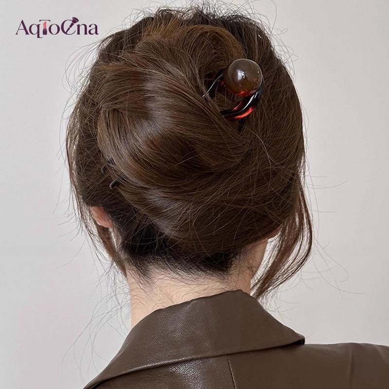 AqToCna Thời Trang Màu Đính Hạt Hình Chữ U Kẹp Tóc Kẹp Tóc Hợp Thời Trang Cho Nữ Cô Gái Vintage Trang Sức Mũ Phụ Kiện Tóc AqToCna