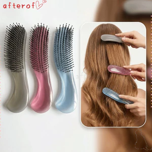 Lược Chải Tóc Massage AFTEROF, Lược Tạo Kiểu Cong Răng Hai Lớp, Phụ Kiện Tóc Matte Grip Di Động Massage Da Đầu Detangling Bàn Chải Tóc Sử Dụng Tại Nhà