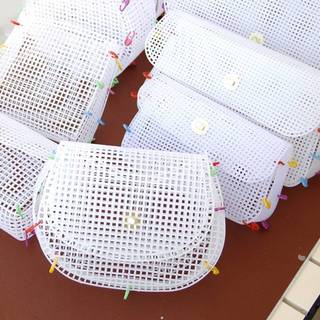 Bộ dụng cụ lưới nhựa HWETR hỗ trợ đan túi đeo vai, vải lưới nhựa dùng may vá, phụ kiện DIY làm túi xách