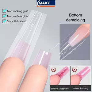 MAKY Sandwich Dual Nail Forms 240pcs 15Size Qui Extensions-Dual Forms No Paper Form Needed 3D Ellipse Làm Móng Tay Hình Thức Top Mold Bottom Mold VN