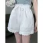 Phong cách Hàn Quốc Mùa hè Phong cách mới Nấm viền eo thun họa tiết rỗng quần short chữ a thông thường