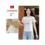 Áo phông nữ CARDINA Cotton tay cộc cổ tròn thêu chữ đính cúc 6ATC32