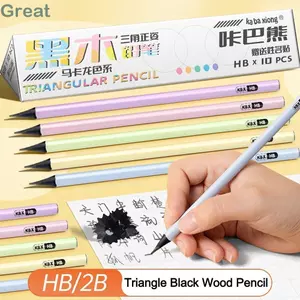 TUYỆT VỜI 10 Cái / hộp Bút Chì, HB / 2B Bút Giữ Chính Xác Tư Thế Phác Thảo Bút Chì, Di Động Tam Giác Cực Viết Bút Chì Đồ Dùng Học Tập