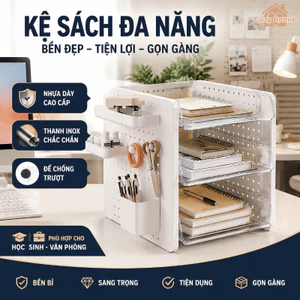 kệ đựng tài liệu kệ đựng sách nhựa dày dặn thanh inox đế chống trượt cho văn phòng học sinh