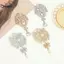 KUZHEN Giọt Nước Cô Dâu Thổ Cẩm Pin Hoa Lớn Thiết Kế Cho Tiệc Cưới Tiệc Nữ Thời Trang Phụ Kiện HOT