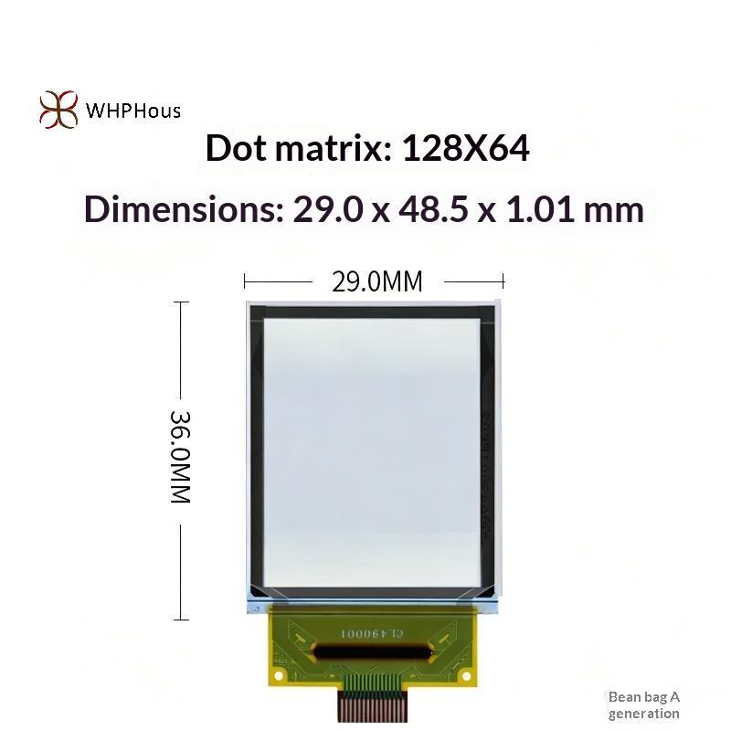 < WHPHous-t > Màn hình PMOLED trong suốt 1,5 Inch Độ phân giải 128x64 65K màu SPI cho các dự án công nghệ có thể đeo được DIY Đẹp