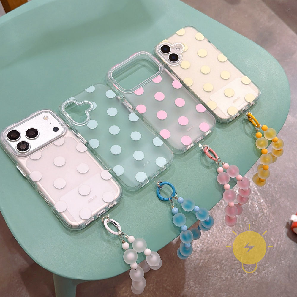 Phone Case For iPhone 17 Pro Max 16 15 14 13 TPU Matte Polka Dot Air Bag Polka Dot Air Bag Translucent Aesthetic Korean Cute