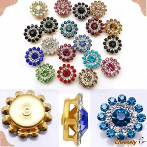 CHEESELY 10 Nút 14mm Thép Đáy Mũ Phụ Kiện DIY Thủ Công Đá Thủy Tinh Pha Lê